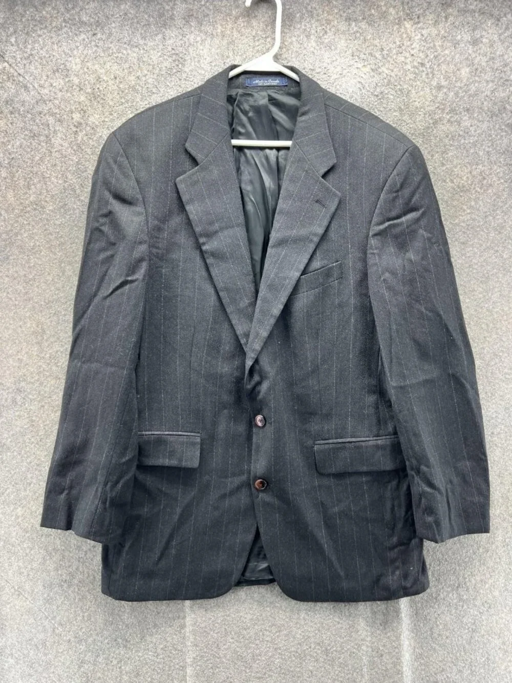 Ralph Lauren Jacket Mens 44R Gray Wool Pinstripe Two Button Sport Coat Canada